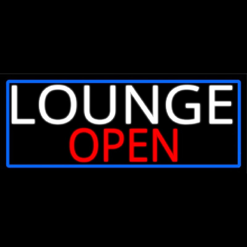 Lounge Open With Blue Border Neontábla