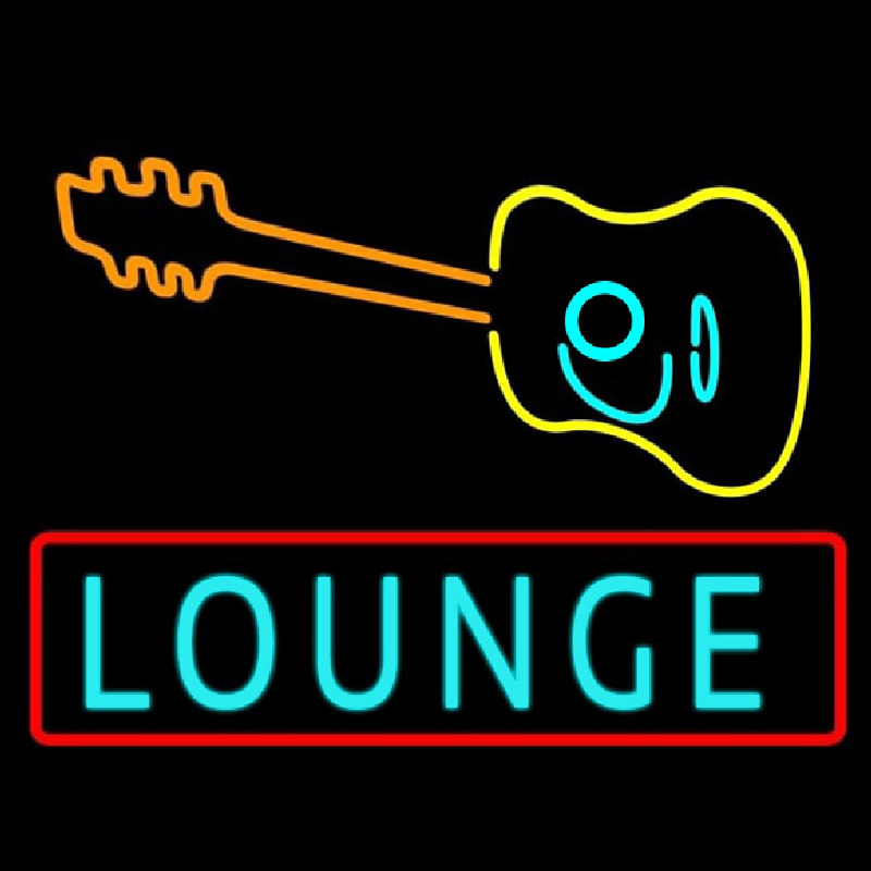 Lounge With Guitar Neontábla