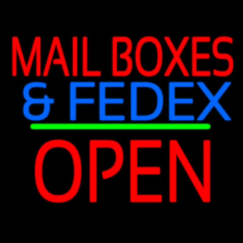 Mail Bo es And Fede  Open Block Green Line Neontábla