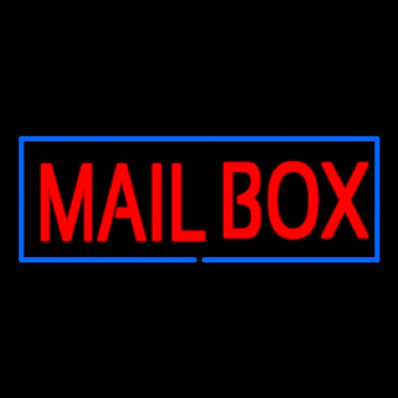 Mailbo  Block Blue Border Neontábla