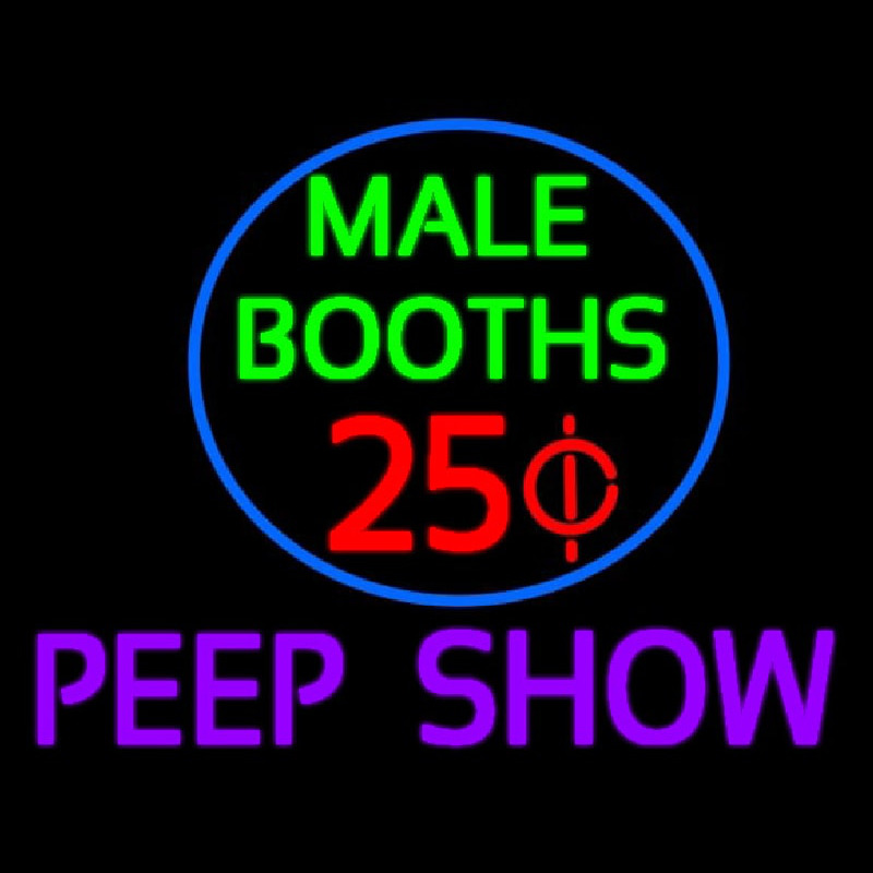 Male Booths Peep Show Neontábla