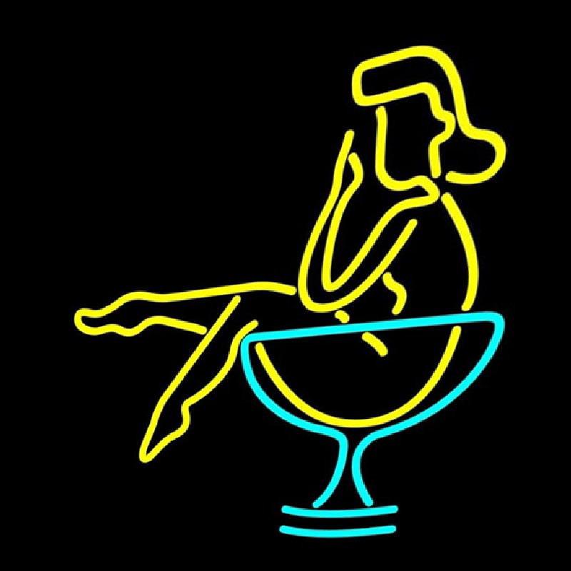 Martini Girl In Glass Neontábla