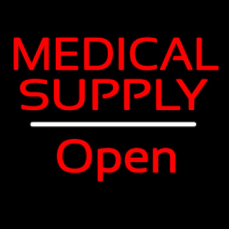 Medical Supply Open White Line Neontábla