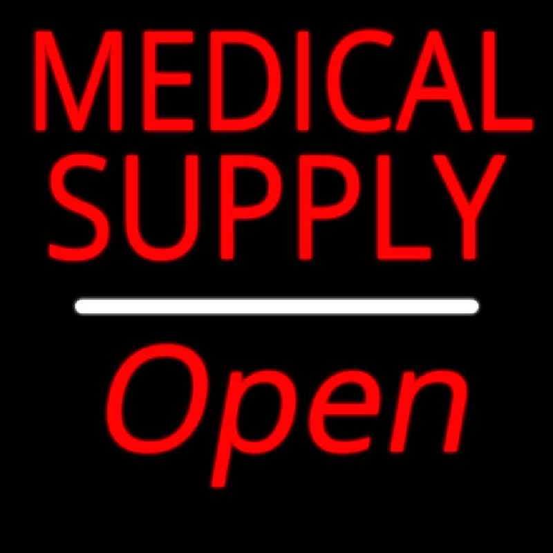 Medical Supply Script1 Open White Line Neontábla