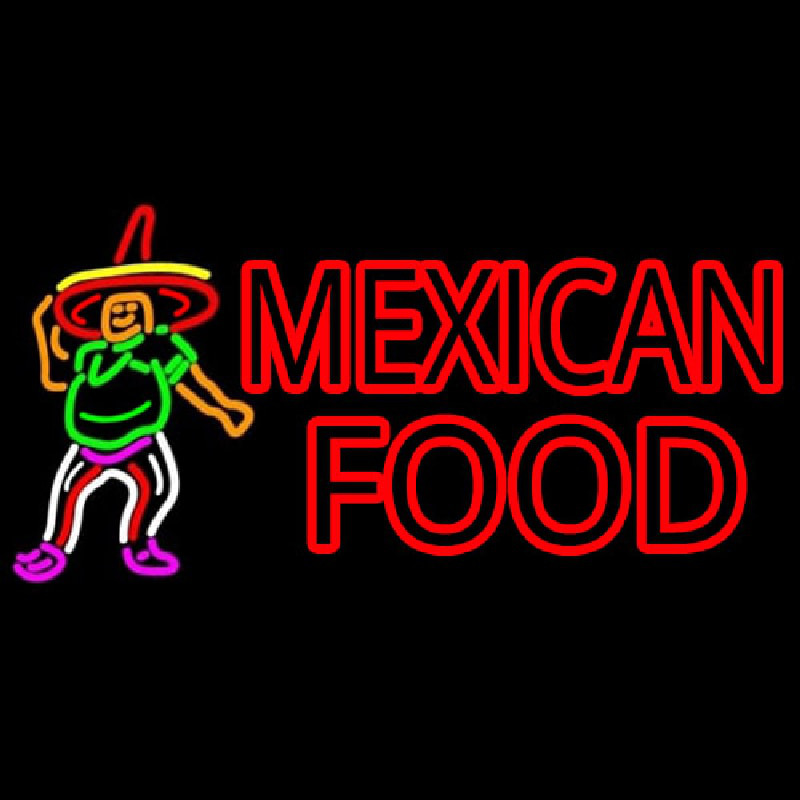 Mexican Food Man Logo Neontábla