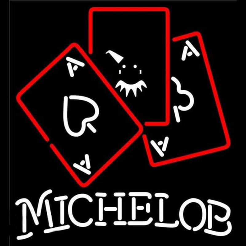 Michelob Ace And Poker Beer Sign Neontábla