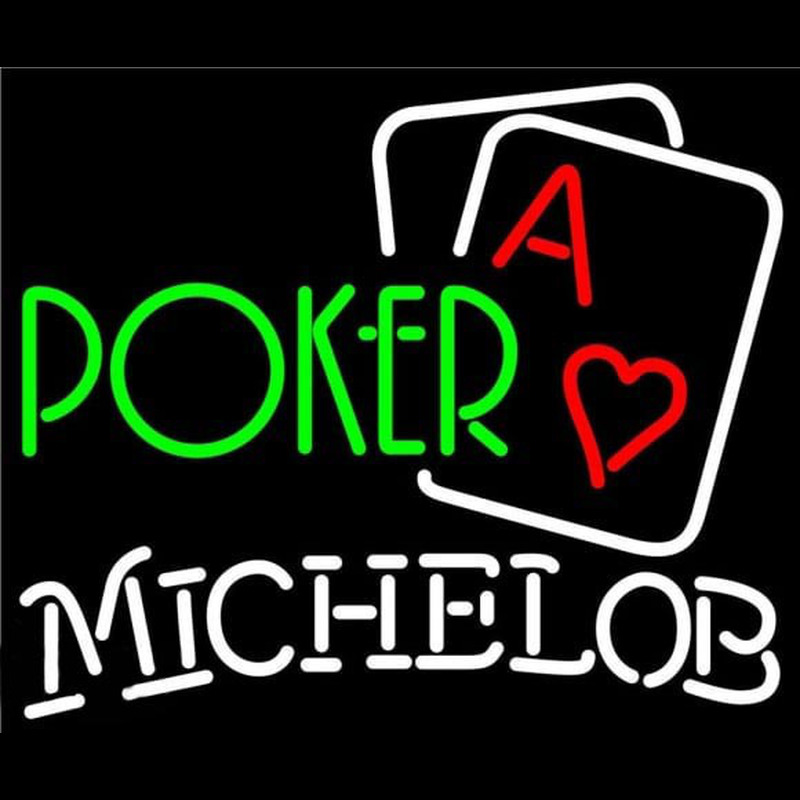 Michelob Green Poker Beer Sign Neontábla