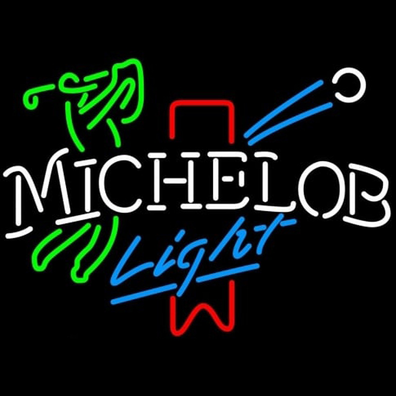 Michelob Light Red Ribbon Golfer Neontábla