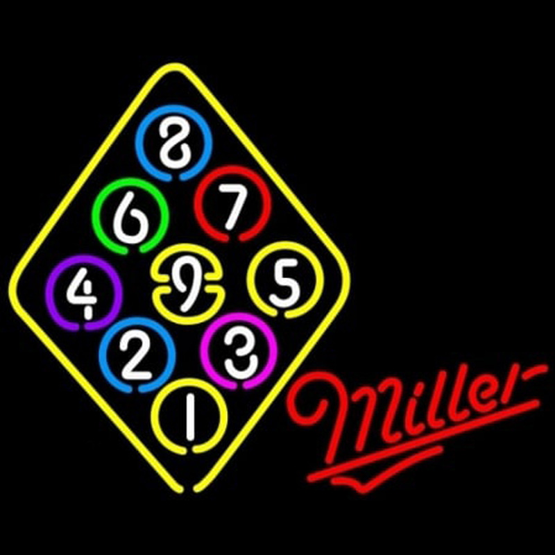 Miller Ball Billiards Rack Pool Neontábla