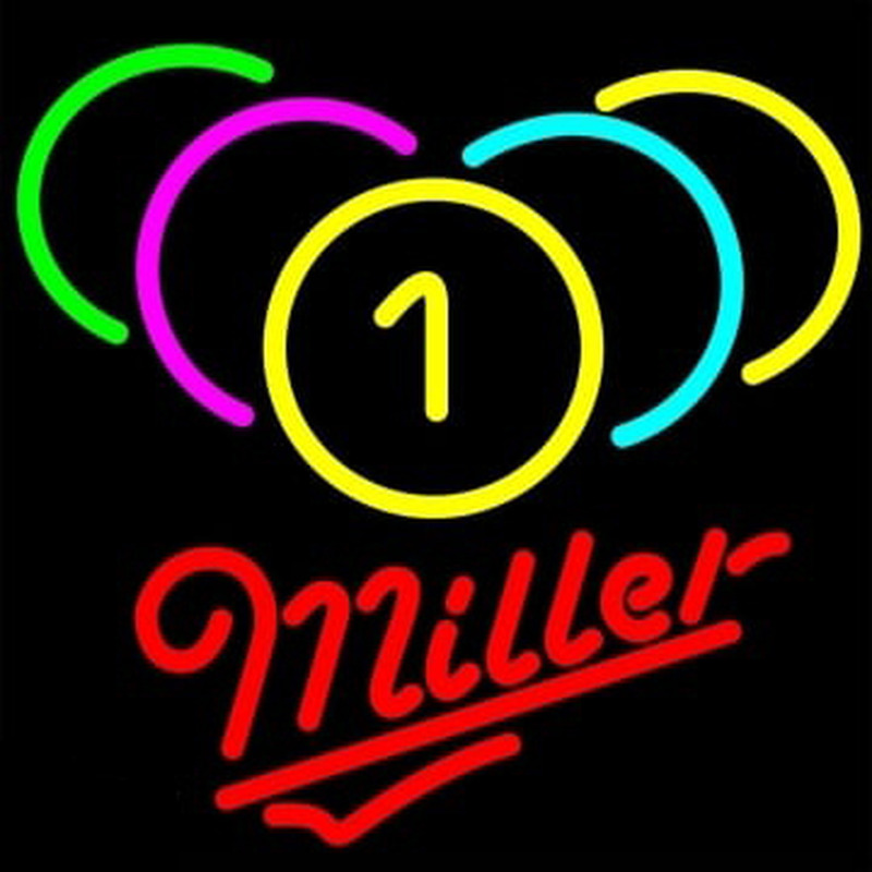 Miller Billiards Rack Pool Neontábla