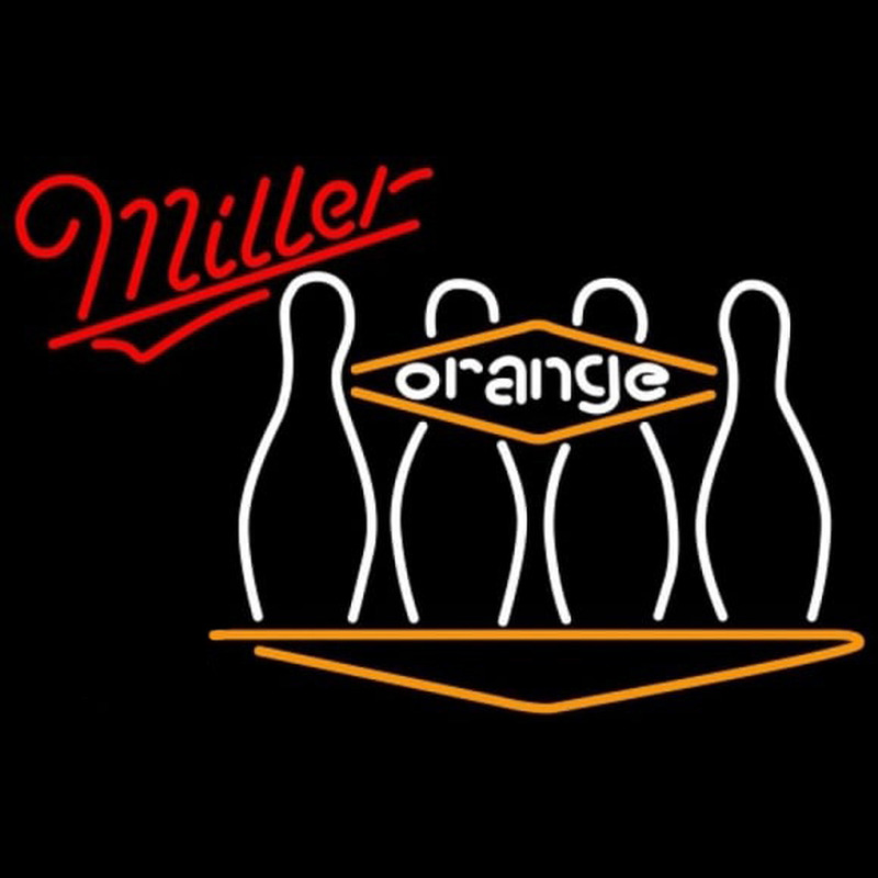 Miller Bowling Orange Beer Sign Neontábla