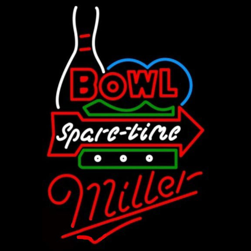 Miller Bowling Spare Time Beer Sign Neontábla