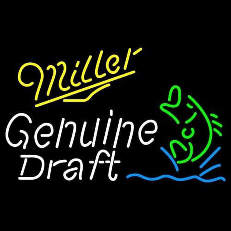 Miller Genuine Draft Blinking Fish Beer Sign Neontábla
