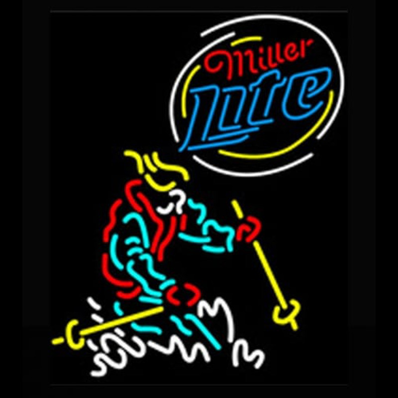 Miller Lite Logo Skier Neontábla