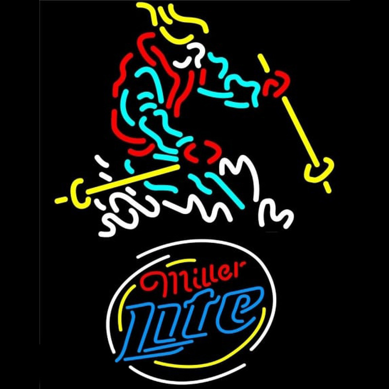 Miller Lite Skier Logo Neontábla
