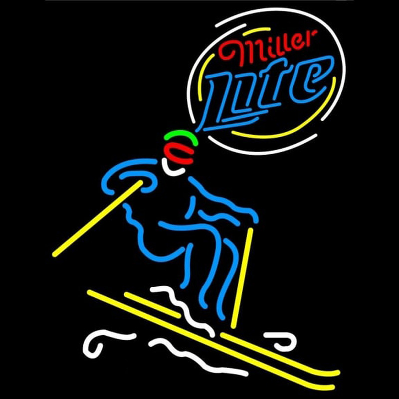 Miller Lite Skier Neontábla