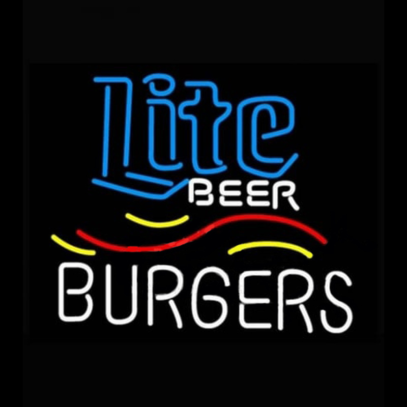 Miller Lite and Burgers Neontábla
