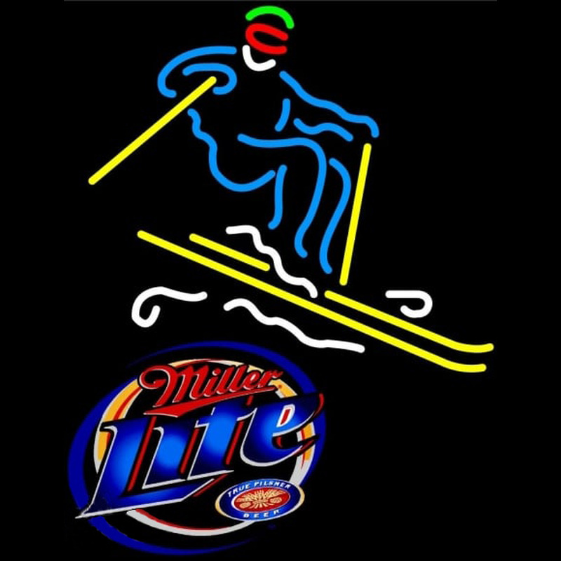 Miller Lite with Skier Neontábla