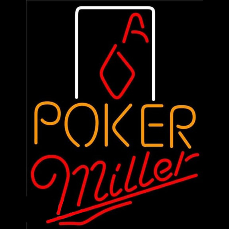 Miller Poker Squver Ace Beer Sign Neontábla