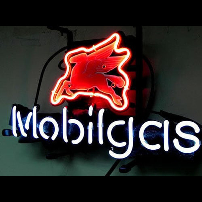 Mobil Gas Mobilgas Oil Station Sör Kocsma Neontábla