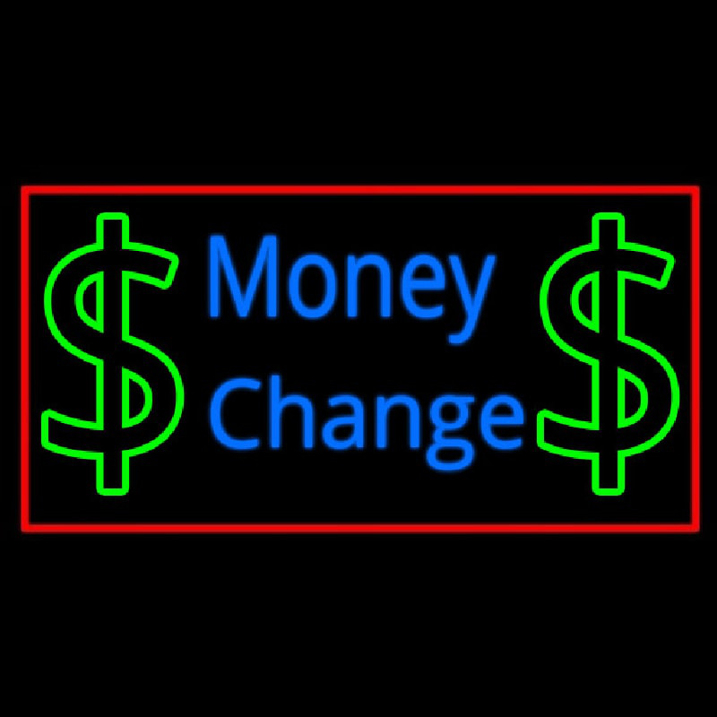 Money Change With Dollar Logo Neontábla