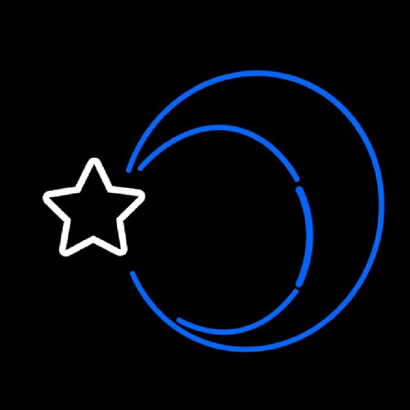 Moon With Star Neontábla