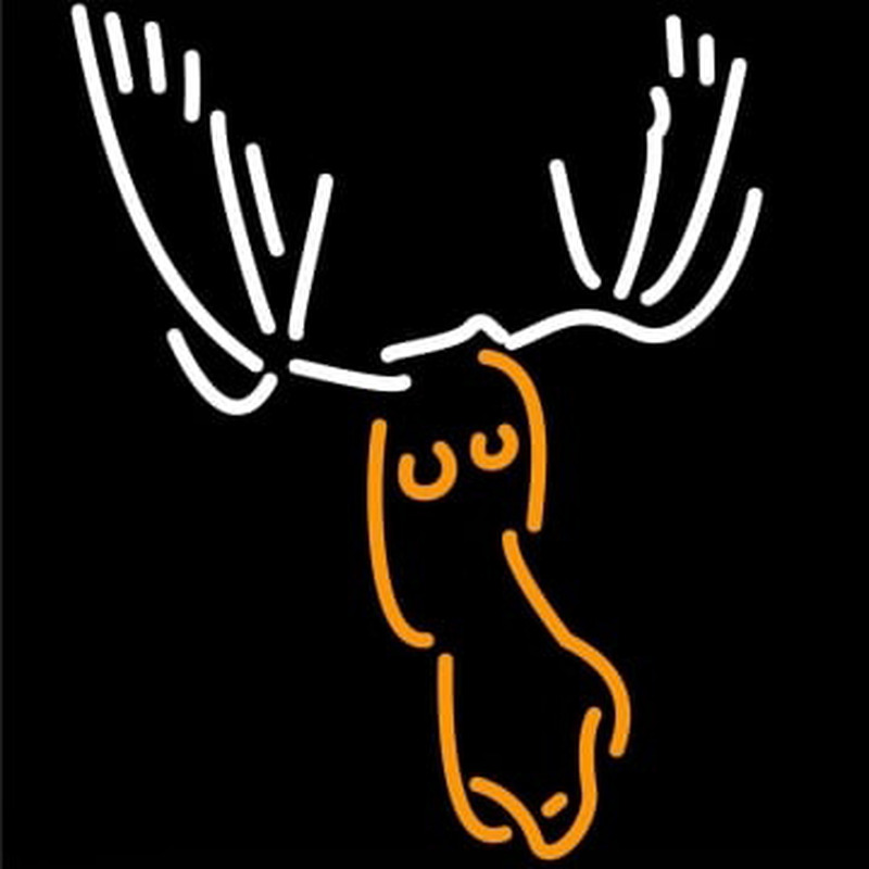 Moose Head with Logo Neontábla