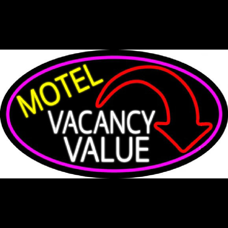 Motel Vacancy Value With Arrow Neontábla