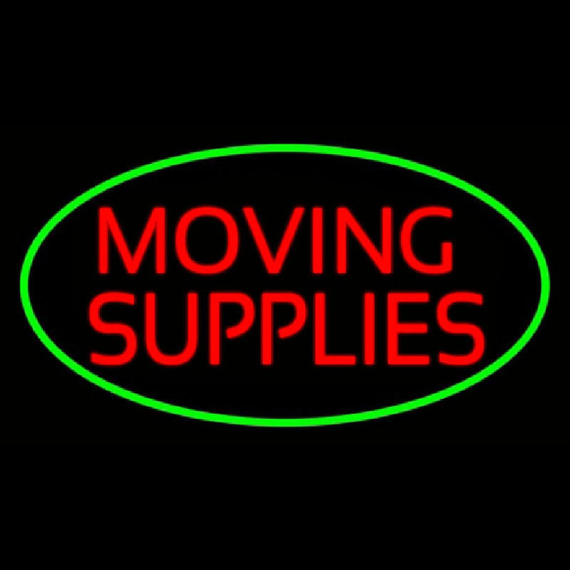 Moving Supplies Oval Green Neontábla