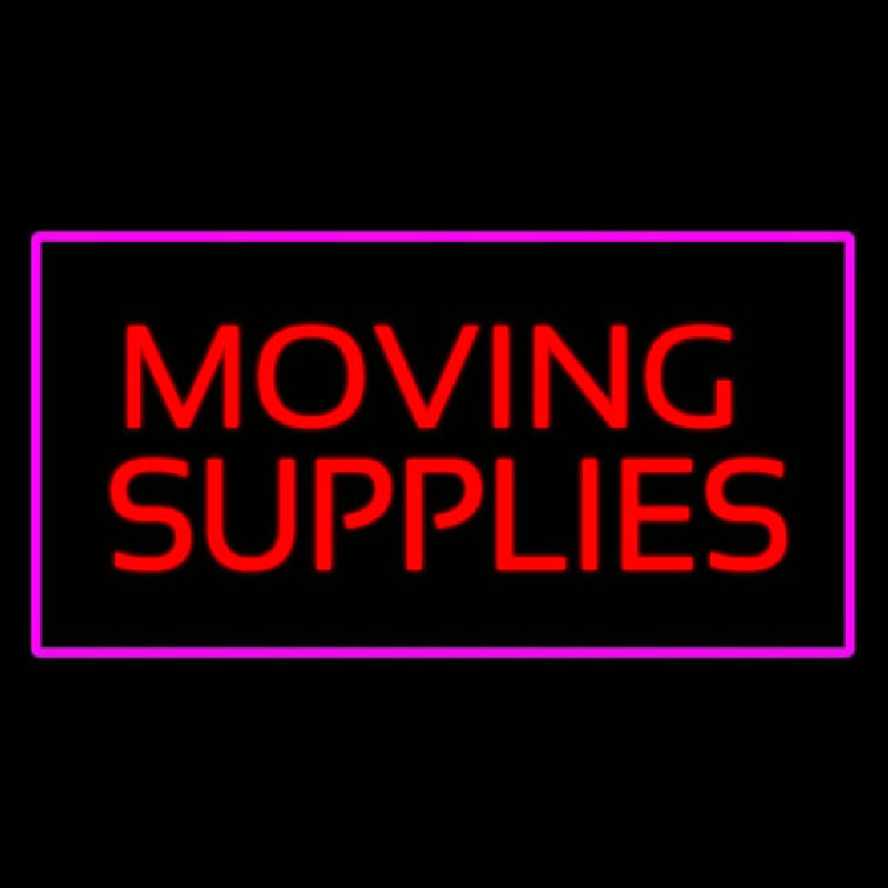 Moving Supplies Rectangle Purple Neontábla