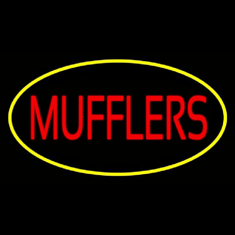 Mufflers Yellow Oval Neontábla