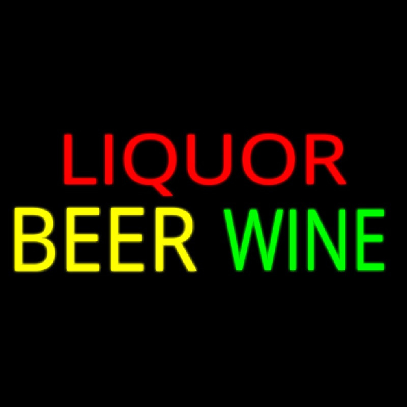 Multi Colored Liquor Beer Wine Neontábla