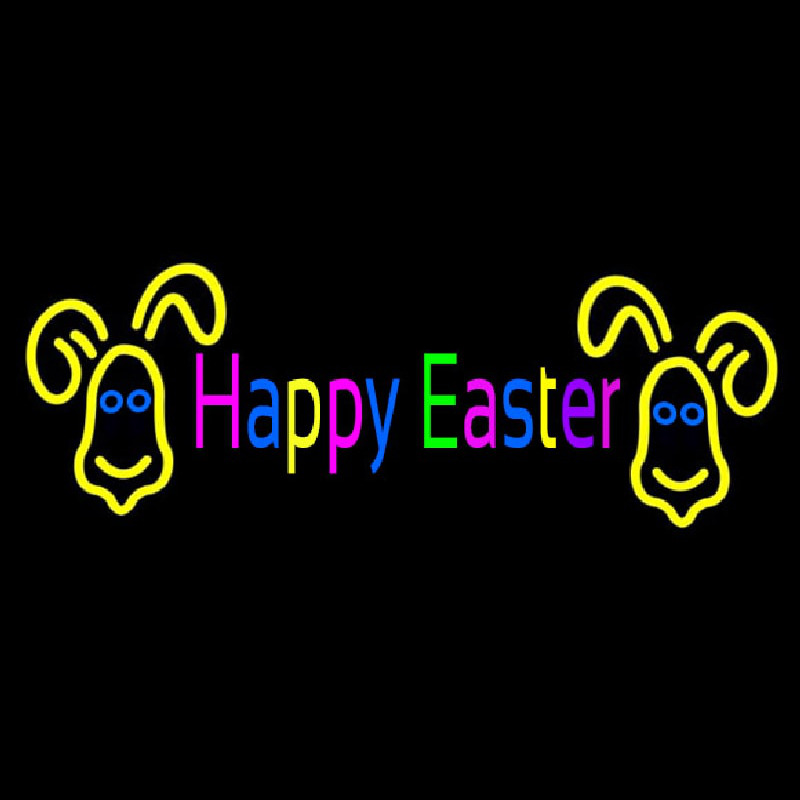 Multicolor Happy Easter Neontábla