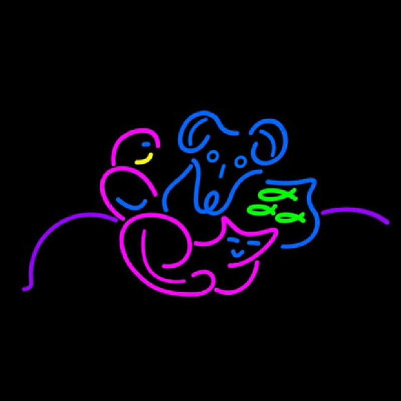 Multicolor Pet Logo Neontábla