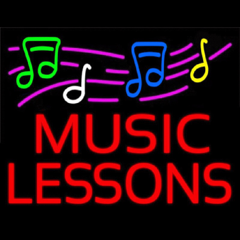 Music Lessons With Logo Neontábla