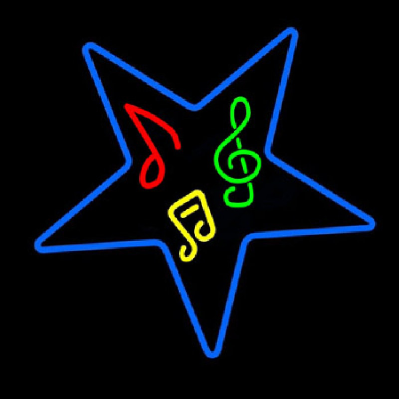 Musical Notes In Star Neontábla