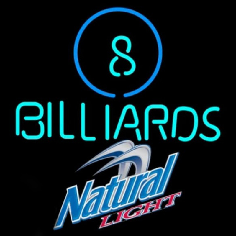Natural Light Ball Billiards Pool Beer Sign Neontábla