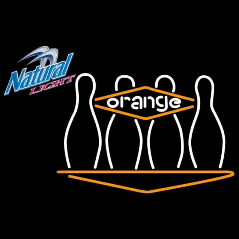 Natural Light Bowling Orange Beer Sign Neontábla