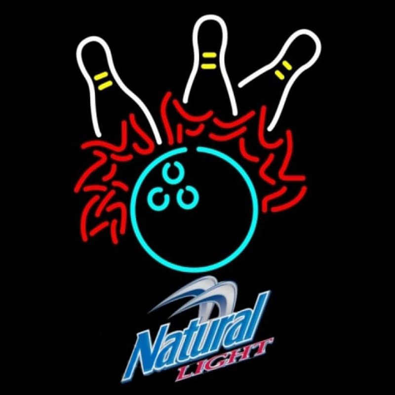Natural Light Bowling Pool Beer Sign Neontábla
