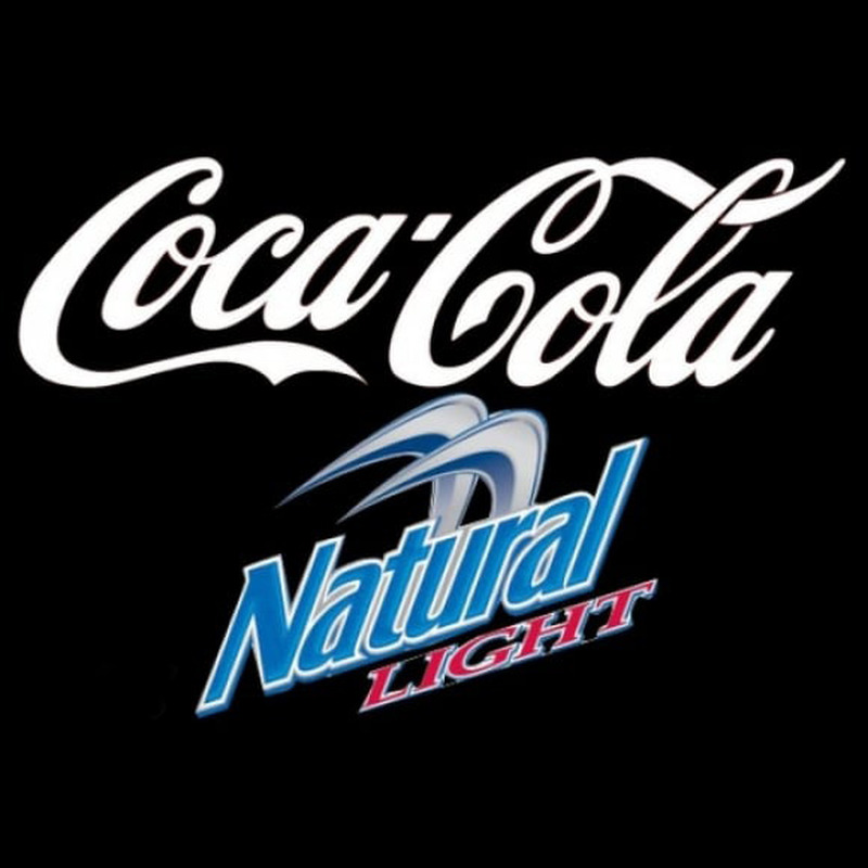 Natural Light Coca Cola White Beer Sign Neontábla