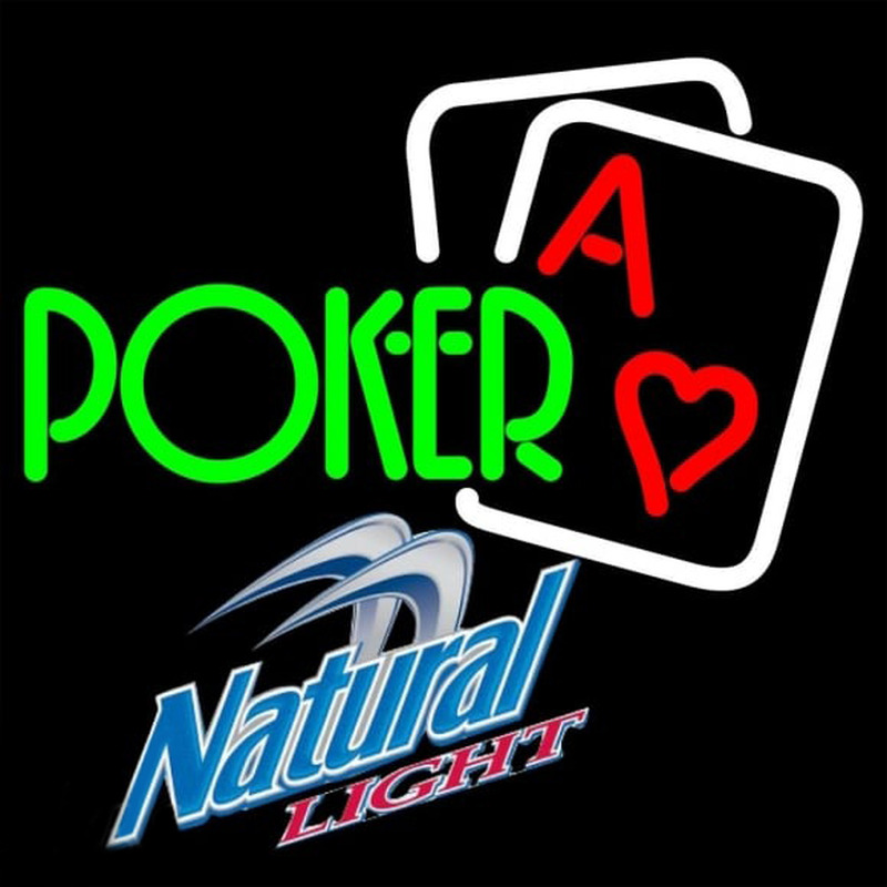 Natural Light Green Poker Beer Sign Neontábla