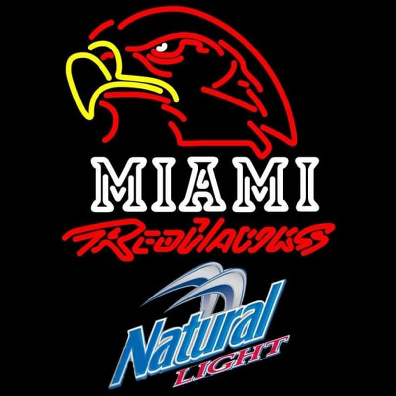 Natural Light Miami University Redhawks Beer Sign Neontábla