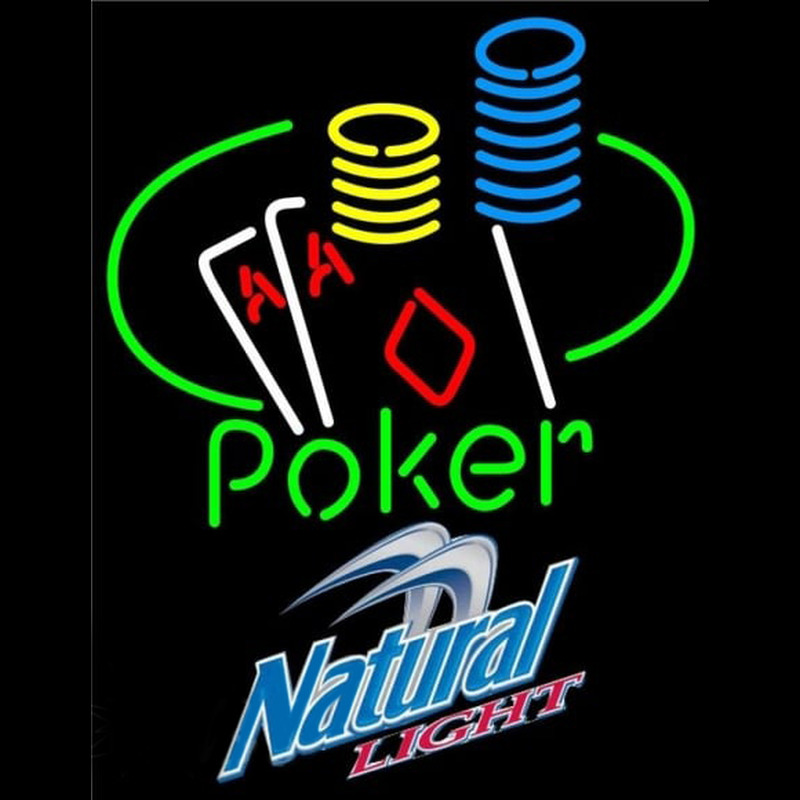 Natural Light Poker Ace Coin Table Beer Sign Neontábla