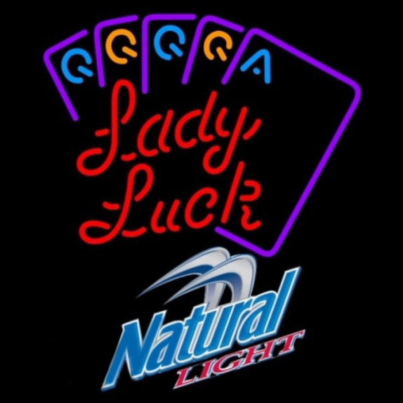 Natural Light Poker Lady Luck Series Beer Sign Neontábla