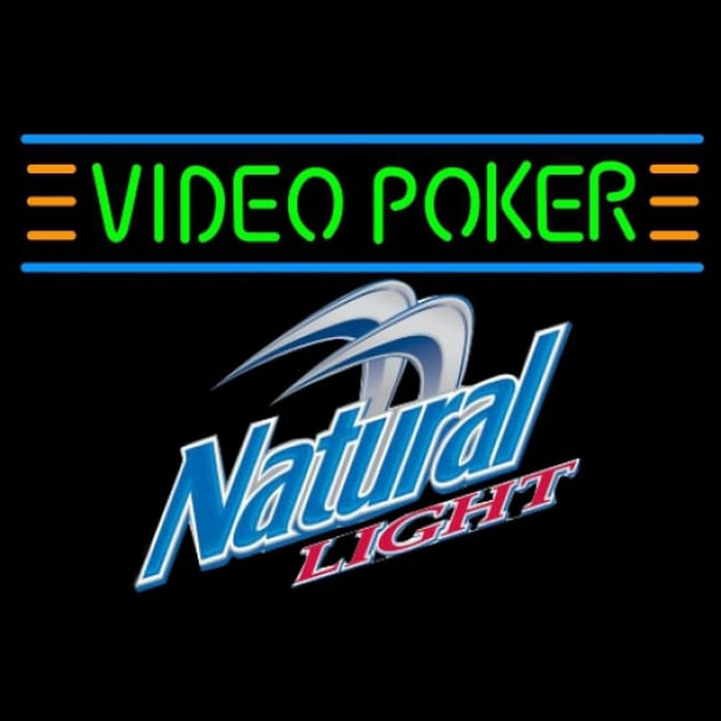 Natural Light Video Poker Beer Sign Neontábla