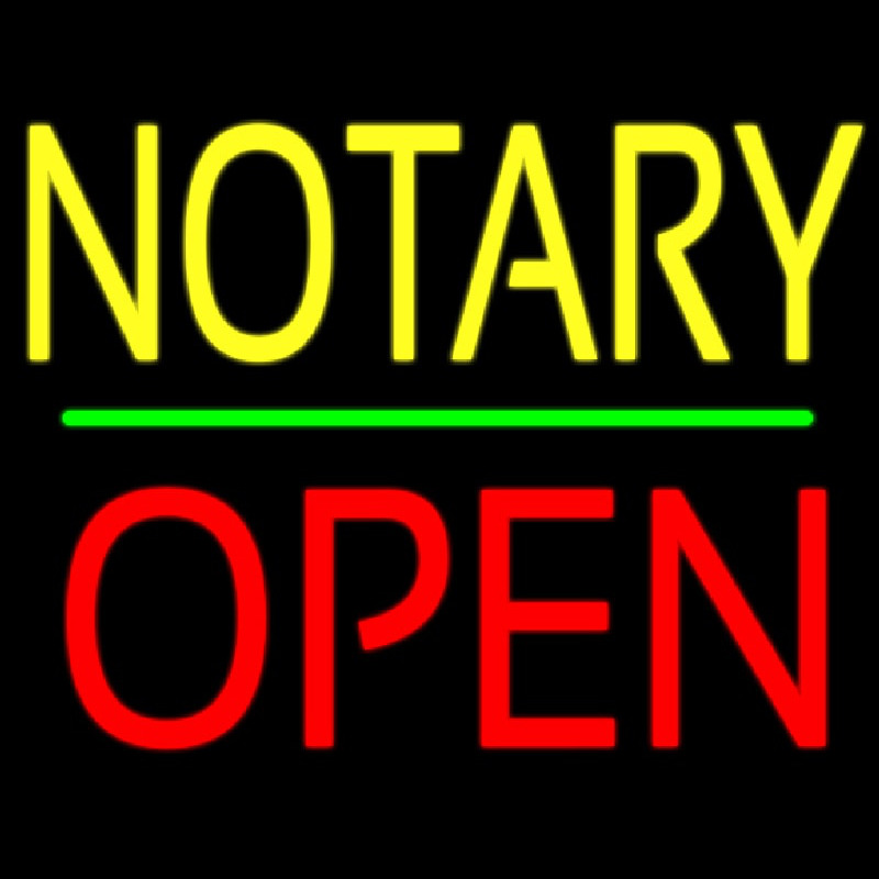 Notary Block Open Green Line Neontábla