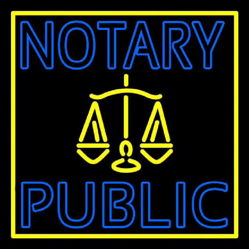 Notary Public Logo Neontábla