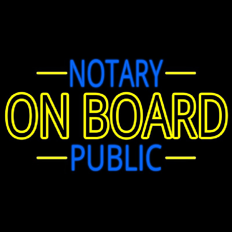 Notary Public On Board Neontábla