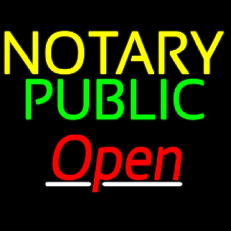 Notary Public Red Open Neontábla