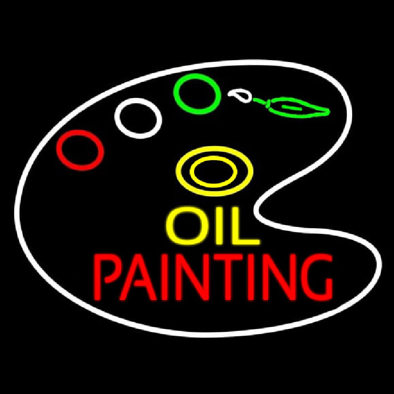 Oil Painting With Palate Neontábla